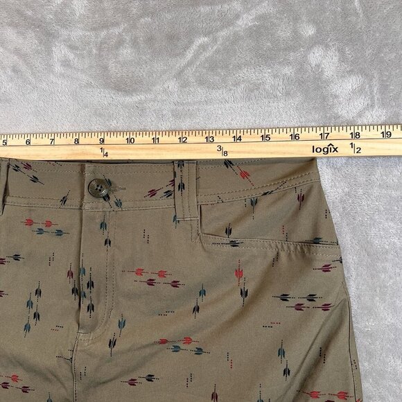 Eddie Bauer Skort Skirt SIZE 8 Adventurer 2.0 Olive Green Print UPF 50 Stretch - Picture 8 of 9
